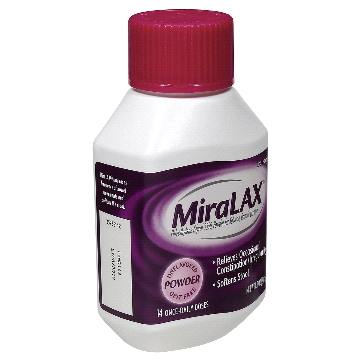 slide 22 of 37, Miralax Powder Osmotic Unflavored Laxative 8.3 oz Bottle, 