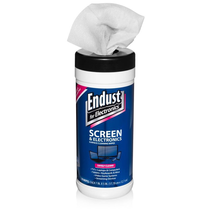 slide 2 of 5, Endust LCD & Plasma Wipes 70-ct.: Electronic Cleaners, Alcohol-Free, Anti-Static, 1 ct