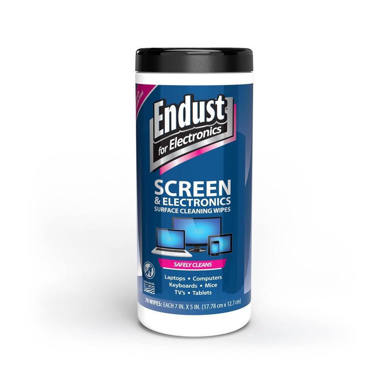 slide 1 of 5, Endust LCD & Plasma Wipes 70-ct.: Screen Cleaner for Electronics, Removes Dirt, Fingerprints, 1 ct