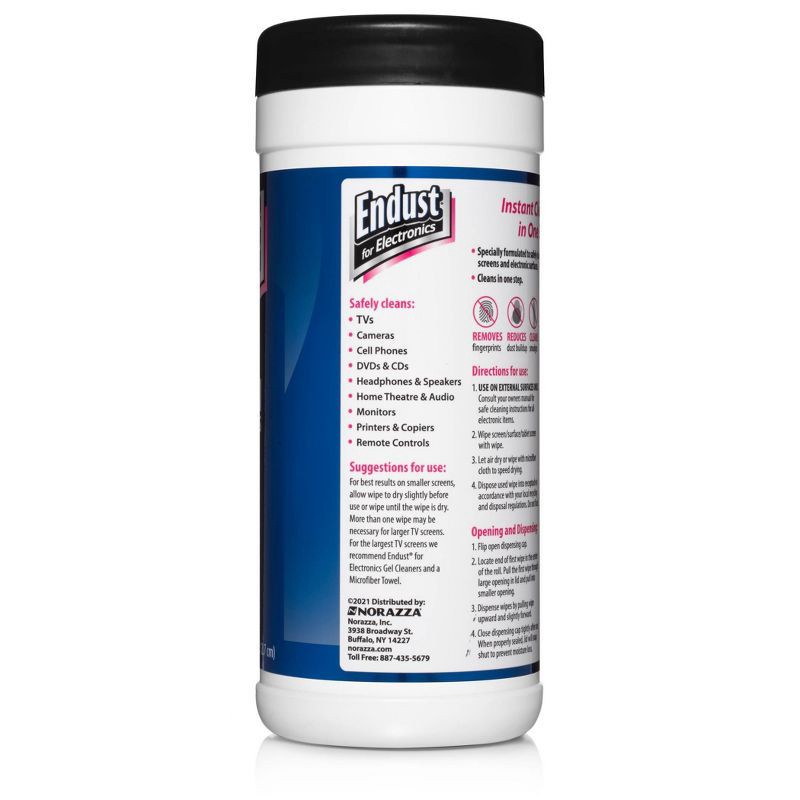 slide 4 of 5, Endust LCD & Plasma Wipes 70-ct.: Electronic Cleaners, Alcohol-Free, Anti-Static, 1 ct