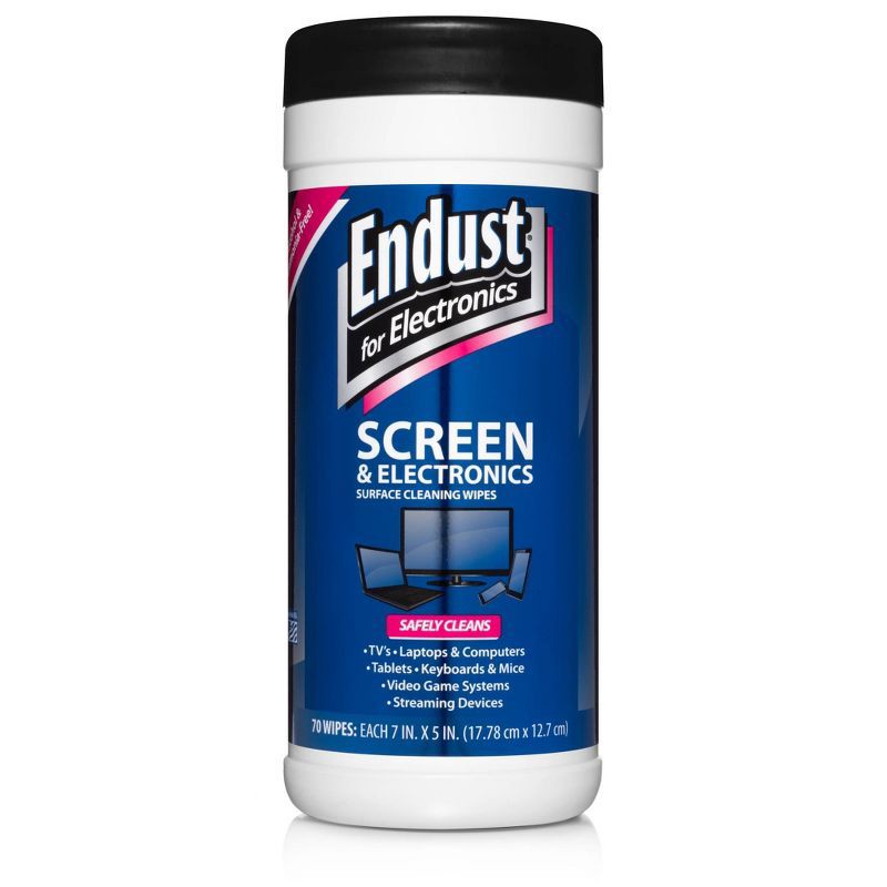 slide 1 of 5, Endust LCD & Plasma Wipes 70-ct.: Electronic Cleaners, Alcohol-Free, Anti-Static, 1 ct
