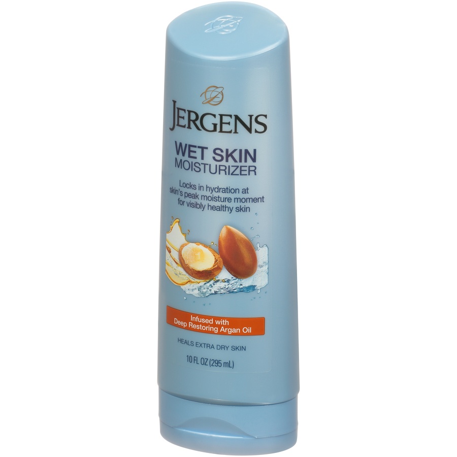 slide 3 of 7, Jergens Wet Skin Argan Oil Moisturizing Lotion, 10 oz
