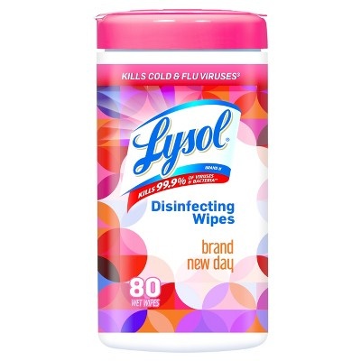 slide 1 of 10, Lysol Disinfecting Wipes Brand New Day, 80 ct