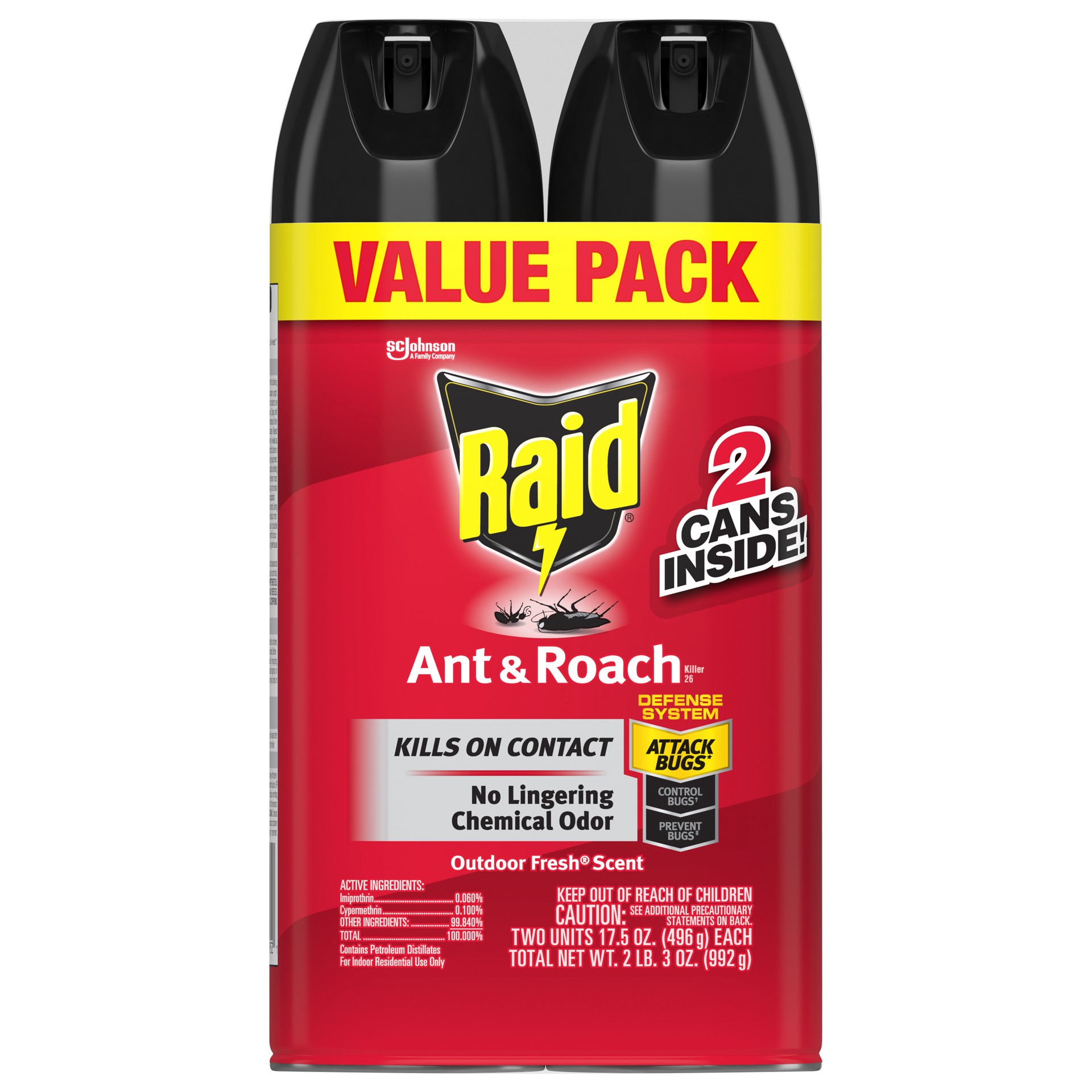 slide 1 of 5, Raid Outdoor Fresh Ant/Roach Killer 2Pk, 35 oz