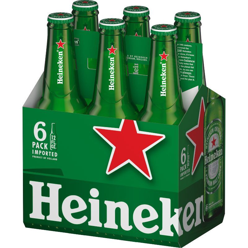 slide 7 of 7, Heineken Original Lager Beer - 6pk/12 fl oz Bottles, 6 ct; 12 fl oz