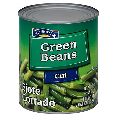 slide 1 of 1, Hill Country Fare Cut Green Beans, 28 oz