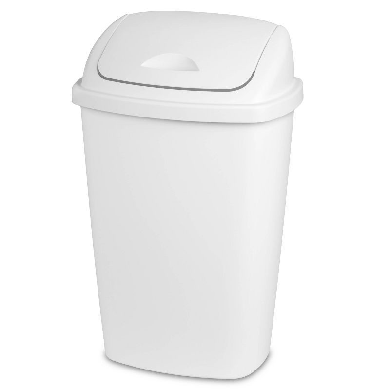 slide 1 of 1, 13.2gal Swing Top Wastebasket White - Room Essentials, 13.2 gal