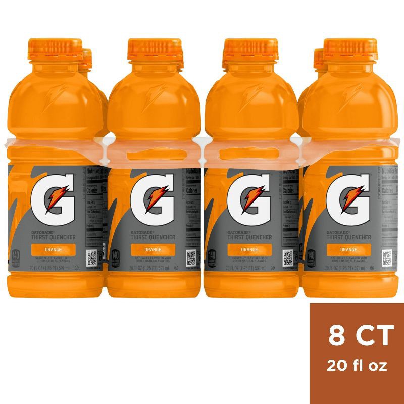 slide 1 of 8, Gatorade Orange Sports Drink - 8pk/20 fl oz Bottles, 8 ct; 20 fl oz