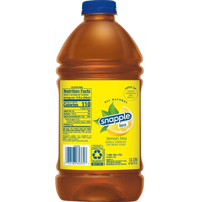 slide 3 of 5, Snapple Lemon Tea - 64 fl oz Bottle, 64 fl oz