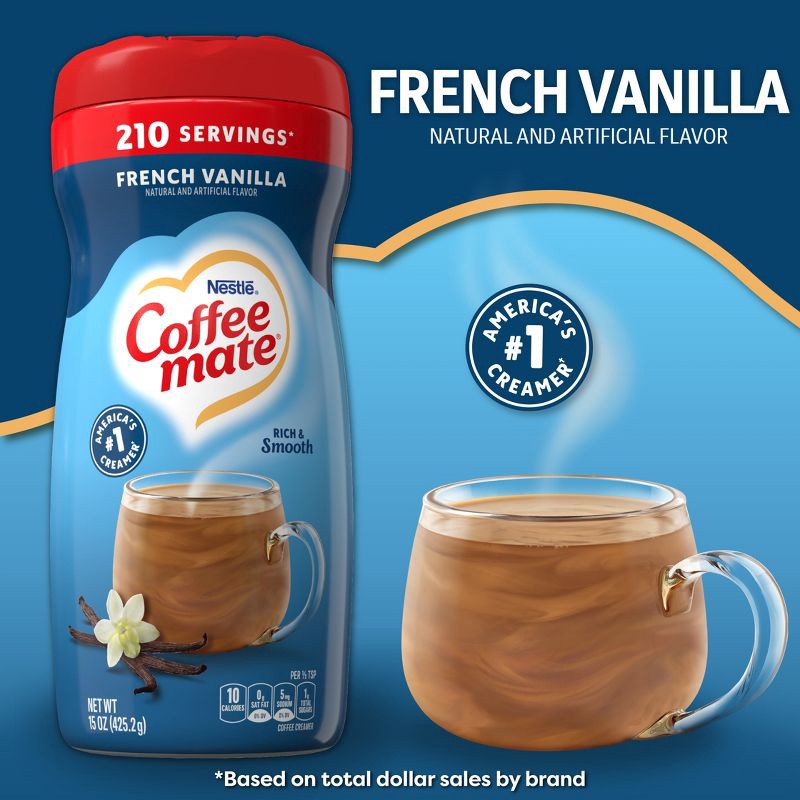 slide 3 of 11, Coffee mate French Vanilla Powdered Coffee Creamer - 15oz, 15 oz