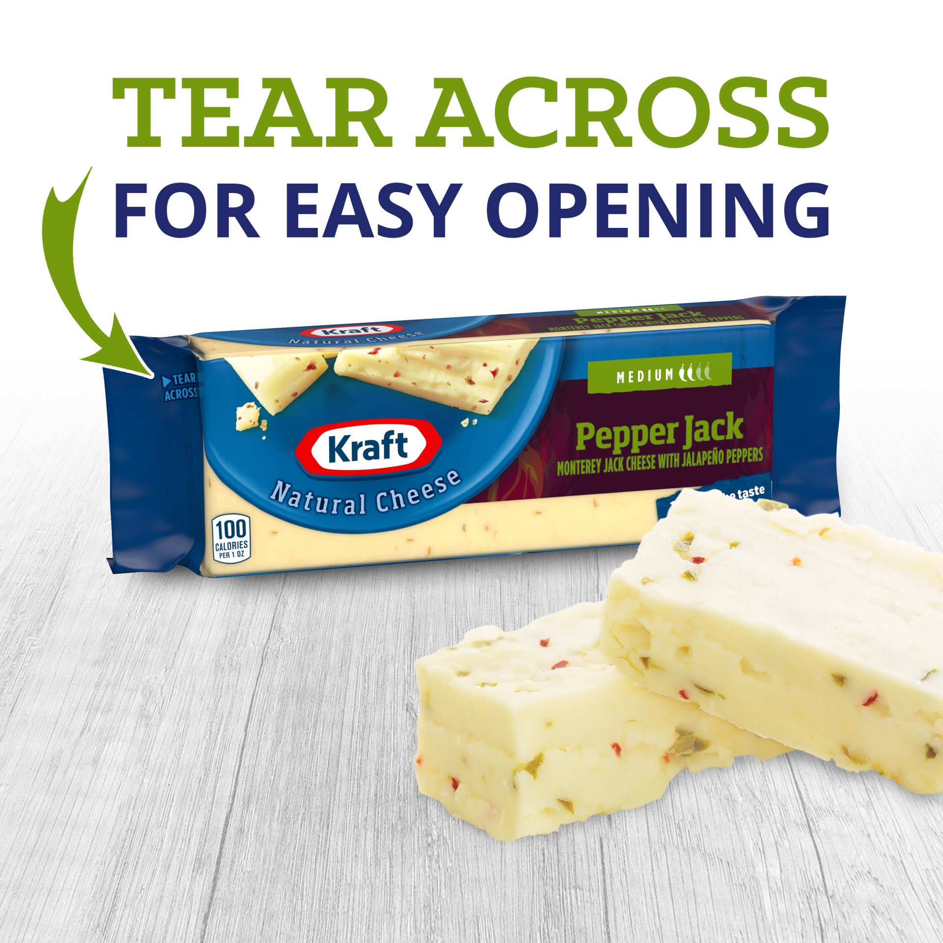 slide 3 of 10, Kraft Natural Cheese Pepper Jack Cheese, 8 oz