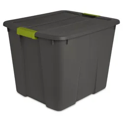 Sterilite 20gal Latching Tote Gray/Green