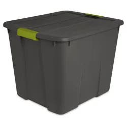 Sterilite 20gal Latching Tote Gray/Green