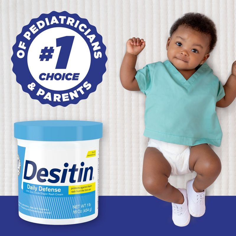 slide 5 of 8, Desitin Daily Defense Baby Diaper Rash Cream with Zinc Oxide -16oz, 16 oz