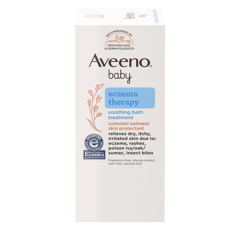 slide 9 of 9, Aveeno Baby Eczema Therapy Soothing Oatmeal Bath Treatment for Relief of Dry, Itchy Skin - 3.75oz - 5ct, 3.75 oz, 5 ct