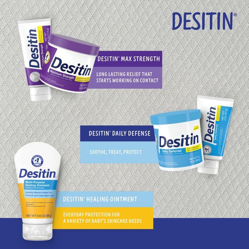 slide 8 of 9, Desitin Maximum Strength Baby Diaper Rash Cream with Zinc Oxide - 4oz, 4 oz