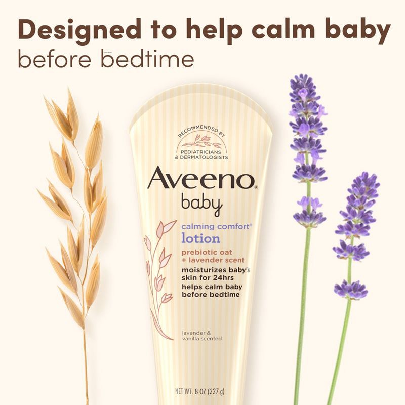 slide 16 of 18, Aveeno Baby Calming Comfort Moisturizing Body Lotion - Lavender & Vanilla Scents - 8 fl oz, 8 fl oz