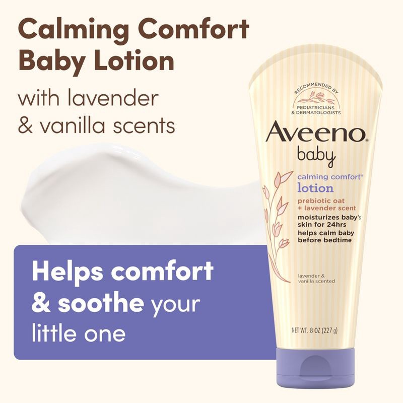 slide 17 of 18, Aveeno Baby Calming Comfort Moisturizing Body Lotion - Lavender & Vanilla Scents - 8 fl oz, 8 fl oz