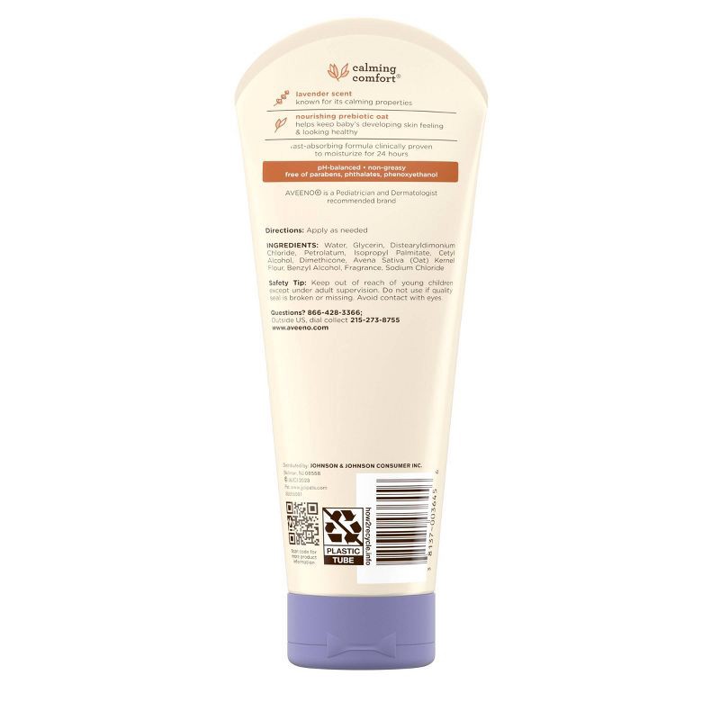 slide 9 of 18, Aveeno Baby Calming Comfort Moisturizing Body Lotion - Lavender & Vanilla Scents - 8 fl oz, 8 fl oz