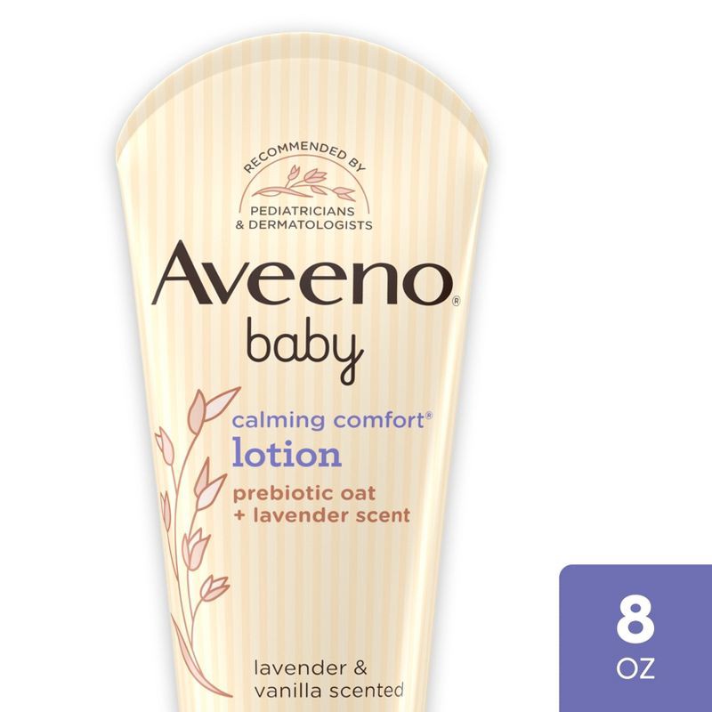slide 10 of 18, Aveeno Baby Calming Comfort Moisturizing Body Lotion - Lavender & Vanilla Scents - 8 fl oz, 8 fl oz