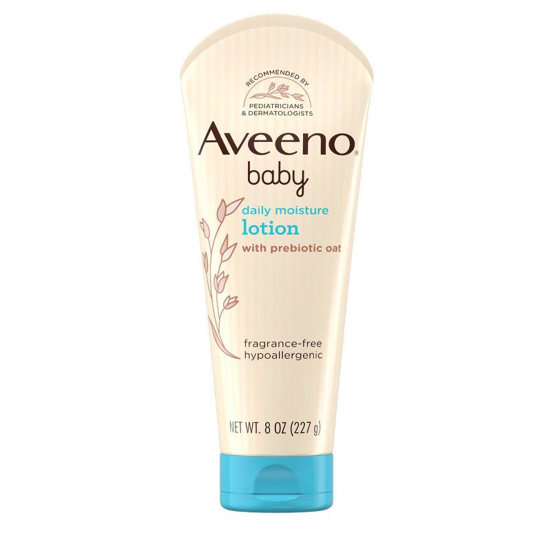 slide 2 of 8, Aveeno Baby Daily Moisture Body Lotion for Delicate Skin with Natural Colloidal Oatmeal & Dimethicone - 8oz, 8 oz