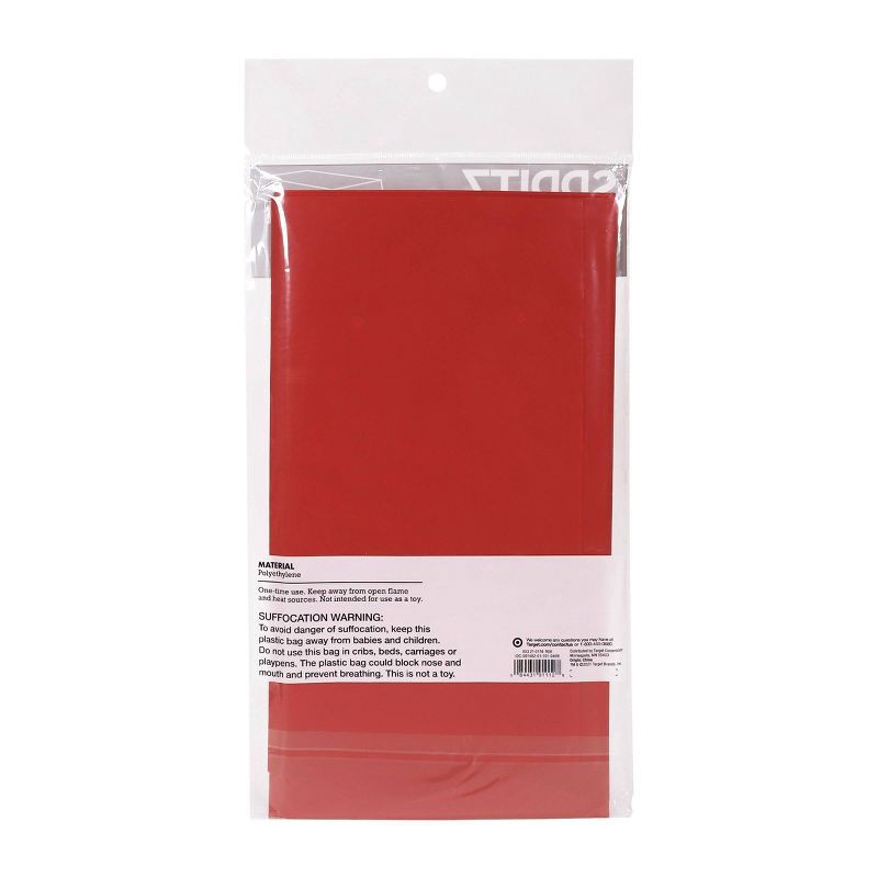 slide 4 of 4, 108" x 52.2" Classic Scalloped Edge Plastic Table Cover Red - Spritz, 1 ct