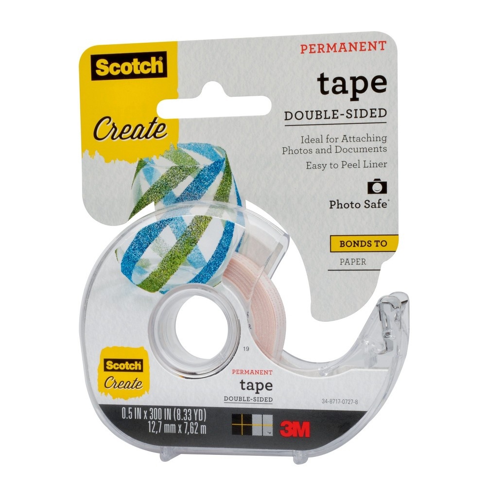 slide 3 of 7, Scotch Tape Double Sided 12 in X 300 In, 1 ct