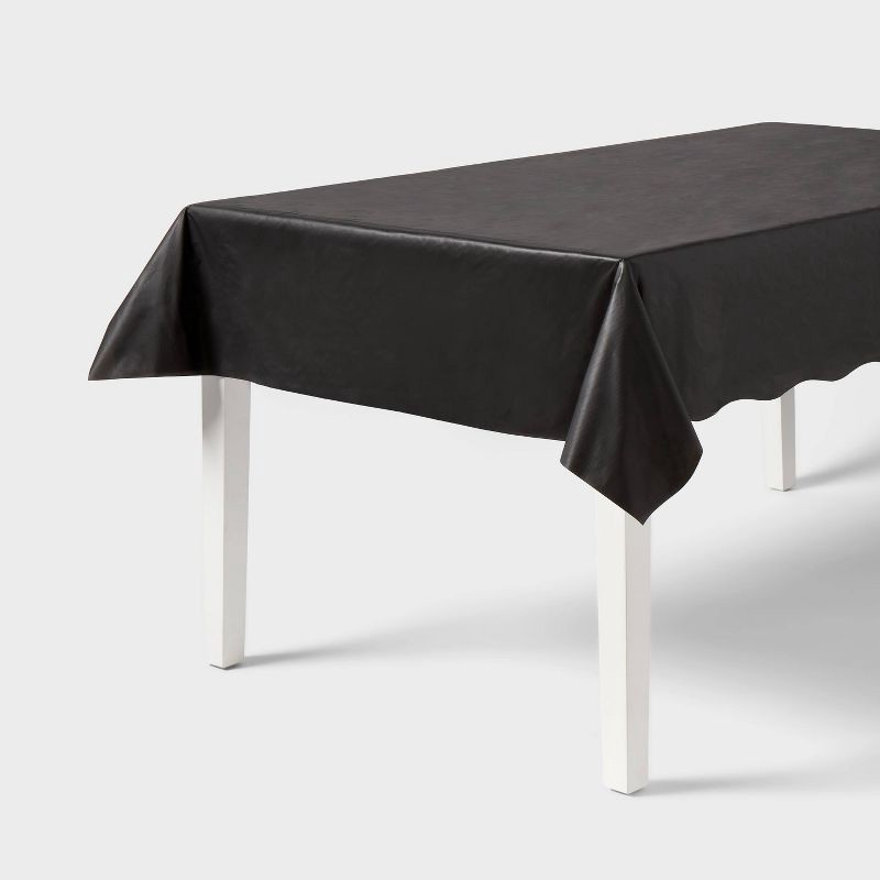 slide 1 of 3, 54" x 108" Solid Table Cover Black - Spritz™, 1 ct
