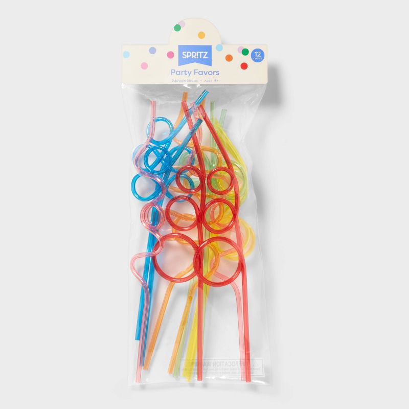 slide 3 of 3, 12ct Squiggle Straws - Spritz™, 12 ct