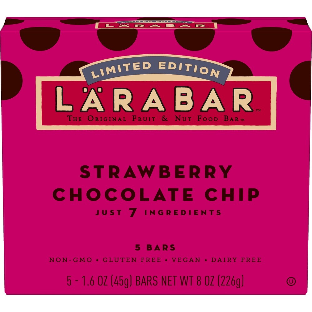 slide 2 of 3, Larabar Strawberry Chocolate Chip The Original Fruit & Nut Food Bars, 8 oz