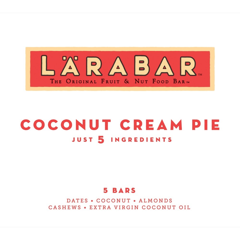 slide 2 of 2, LÄRABAR Gluten Free Coconut Cream Pie Fruit and Nut Bars, 5 ct