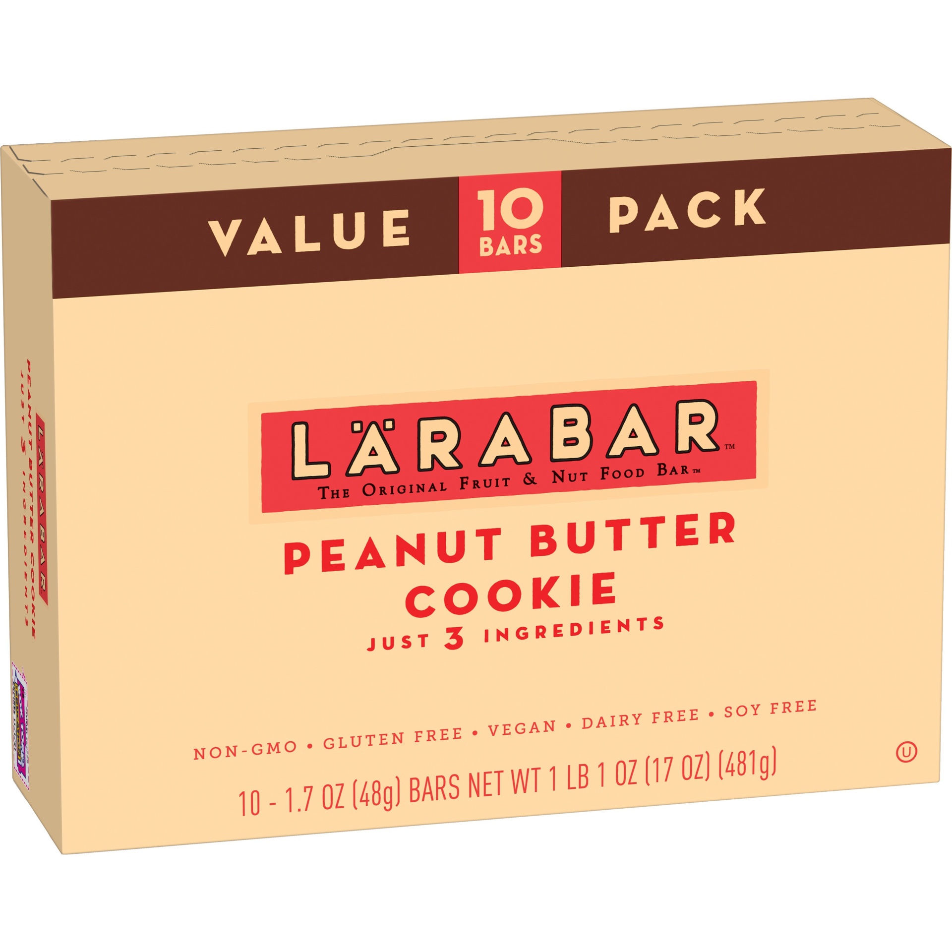 slide 1 of 3, Larabar Peanut Butter Cookie Nutrition Bar, 16 oz, 10 ct