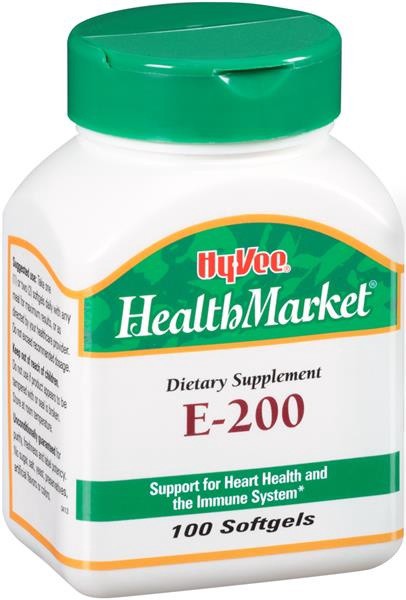slide 1 of 1, Hy-Vee Healthmarket Vitamin E-200 Softgels, 100 ct