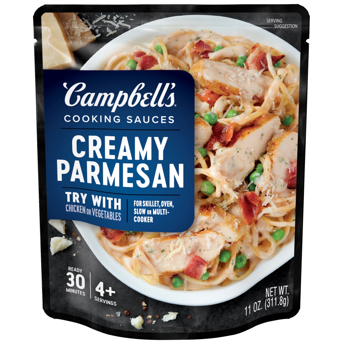 slide 1 of 5, Campbell's Cooking Sauces, Creamy Parmesan Sauce, 11 Oz Pouch, 11 oz