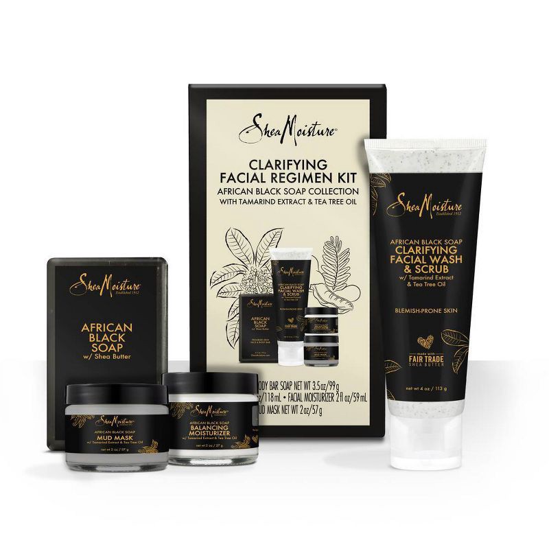 slide 2 of 5, SheaMoisture African Black Soap Clarifying Facial System, 1 ct