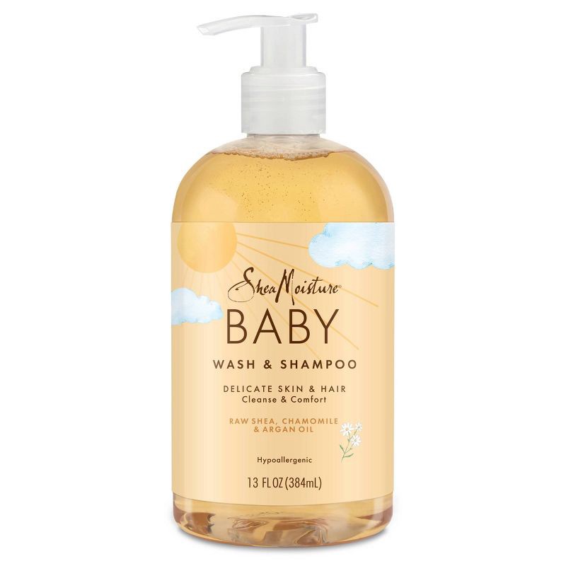 slide 2 of 8, SheaMoisture Baby Wash & Shampoo Raw Shea + Chamomile + Argan Oil Calm & Comfort for All Skin Types - 13 fl oz, 13 fl oz