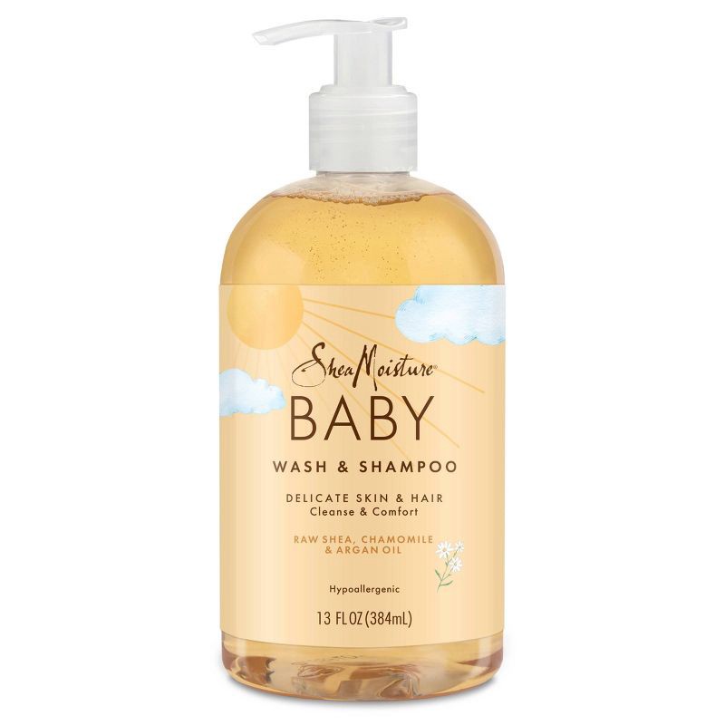 slide 1 of 7, SheaMoisture Baby Wash & Shampoo Raw Shea + Chamomile + Argan Oil Calm & Comfort for All Skin Types - 13 fl oz, 13 fl oz