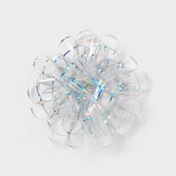 6" Large Clear Irridescent Gift Bow Silver - Spritz™