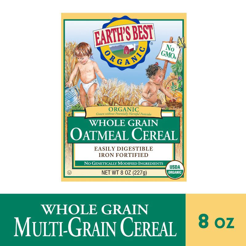 slide 2 of 11, Earth's Best Organic Whole Grain Oatmeal Baby Cereal - 8oz, 8 oz