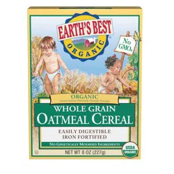 Earth's Best Organic Whole Grain Oatmeal Baby Cereal - 8oz