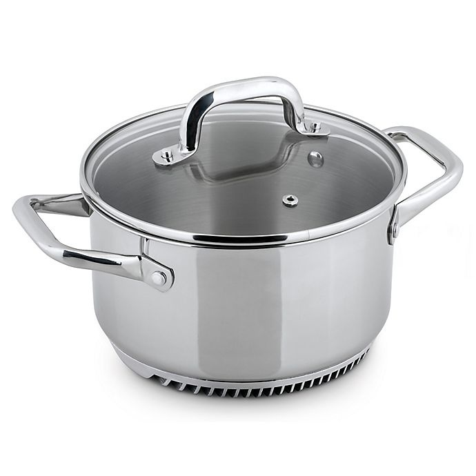 slide 1 of 4, Turbo Pot FreshAir Rapid Boil Stainless Steel Casserole Pot, 3.5 qt