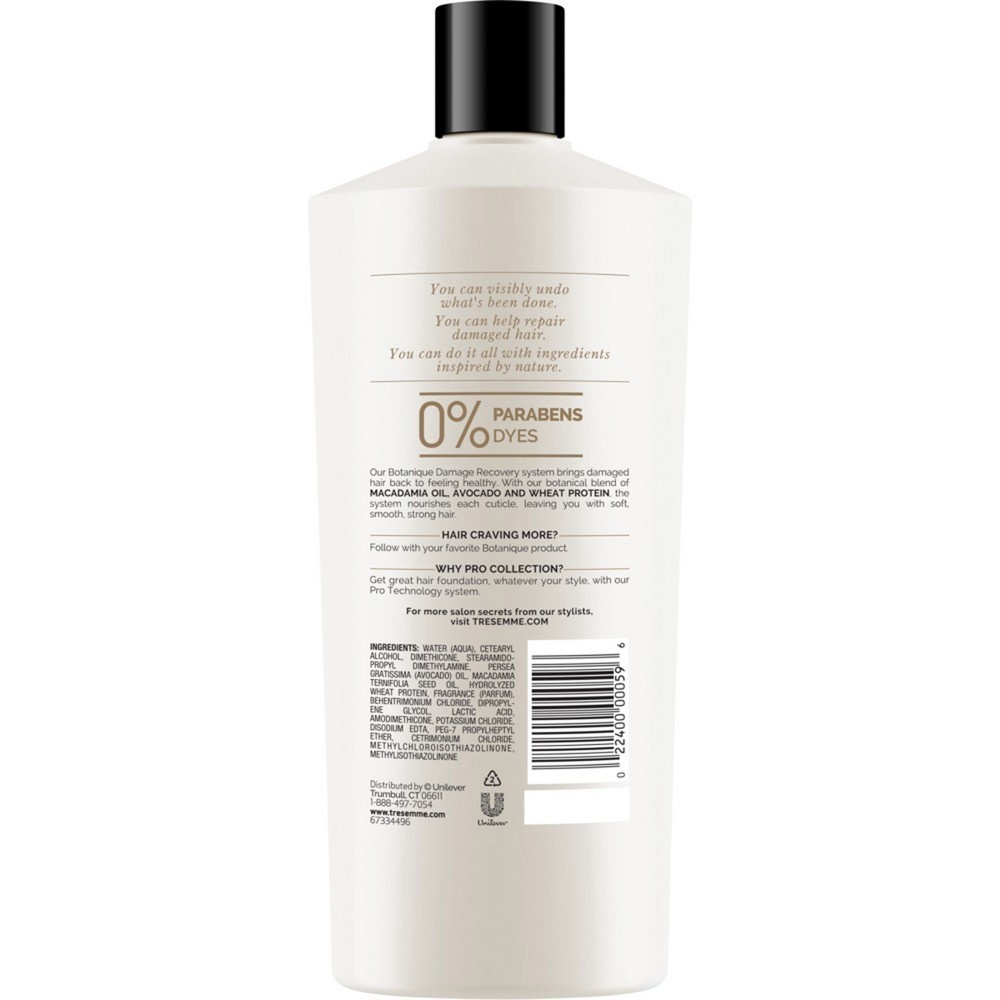 slide 4 of 4, TRESemmé Botanique Damage Recovery Conditioner with Macadamia Oil & Wheat Protein, 22 fl oz