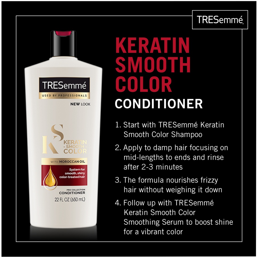 slide 3 of 5, TRESemmé Keratin Smooth Color Conditioner, 22 oz