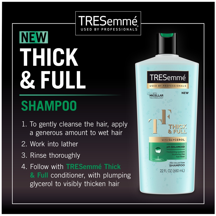 slide 2 of 5, TRESemmé Thick + Full Shampoo, 22 fl oz