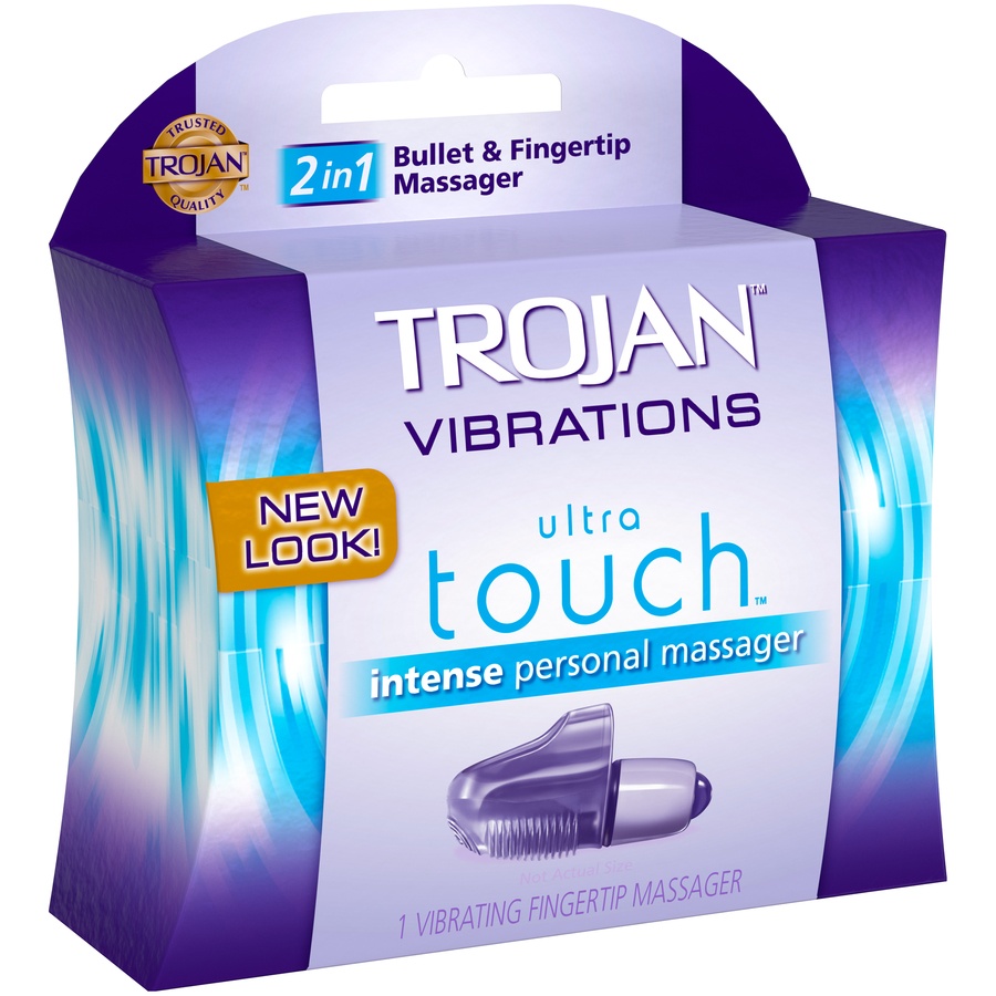 slide 2 of 3, Trojan Vibrations Ultra Touch Vibrating Fingertip Massager, 2 ct