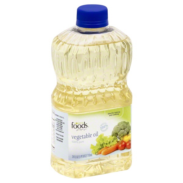 slide 1 of 1, Lowes Foods Vegetable Oil 100% Pure, 24 oz