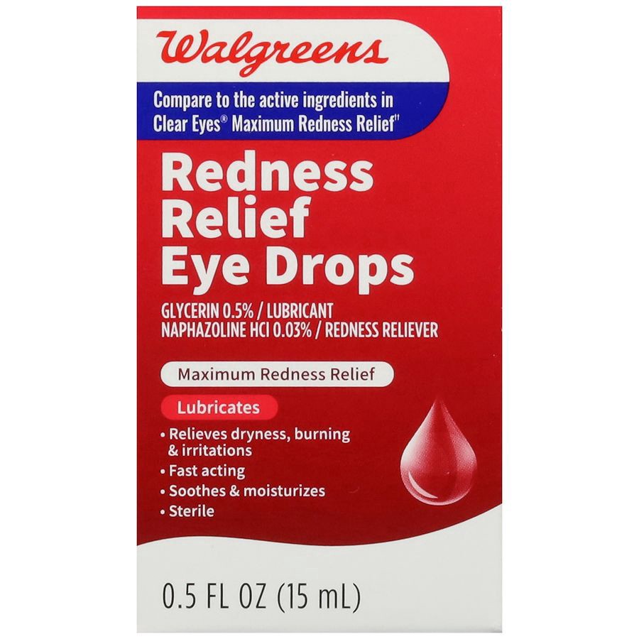 slide 3 of 5, Walgreens Maximum Relief Lubricating And Redness Reducing Eye Drops, 0.5 fl oz
