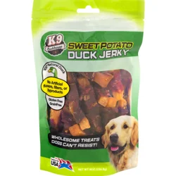 K9 Cookhouse Sweet Potato Duck Jerky Dog Treats 8.0 oz
