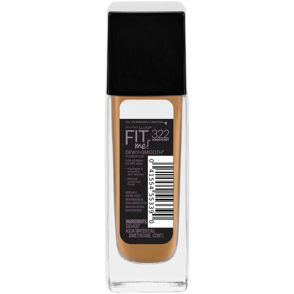 slide 5 of 5, Maybelline Fit Me Dewy + Smooth Foundation SPF 18 - 322 Warm Honey - 1 fl oz, 1 fl oz