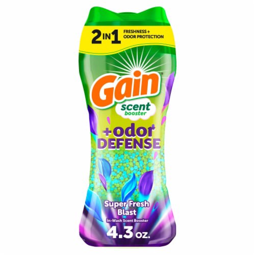 slide 1 of 6, Gain Odor Defense Scent Booster Beads - Super Fresh Blast, 4.3 oz